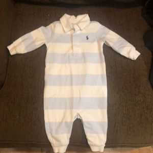 Ralph Lauren long sleeve baby onesie.